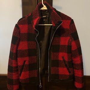 Express Women’s Red  and Black Checkered Jacket